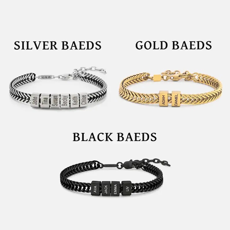 Cross-Border European and American Style DIY Engraved Bracelet Double Chain Men's Stainless Steel Laser-Engraved Jewelry Father's Day Gift Cross-Border European and American Style DIY Engraved Bracelet Double Chain Men's Stainless Steel Laser-Engraved Jewelry Father's Day Gift