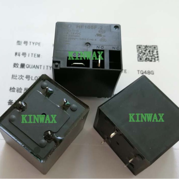 HF105F-2/018D-1DT 继电器一组常闭4脚30A240VAC线圈电压