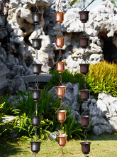 庭院雨链中式日式寺庙排水链雨铃铝合金紫铜引水导水链别墅雨水链