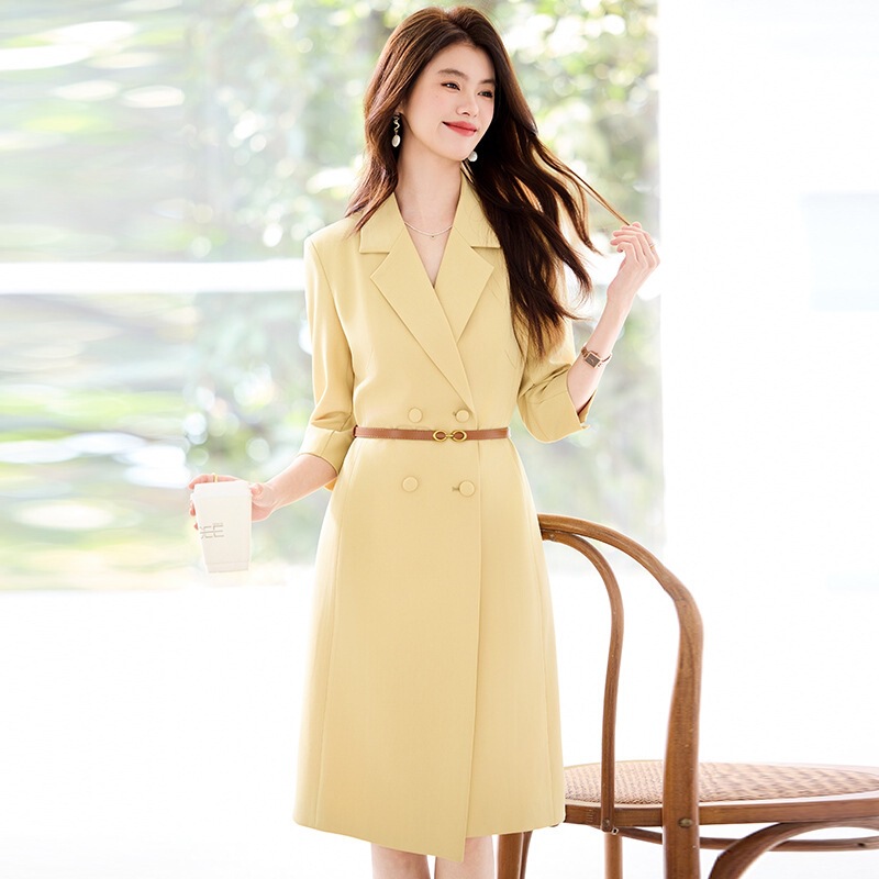 Cross-Border Spring and Autumn New Suit Dress, Commuter Style, Spring and Autumn Waist-Cinching Professional Suit Dress with a High-End Feel
