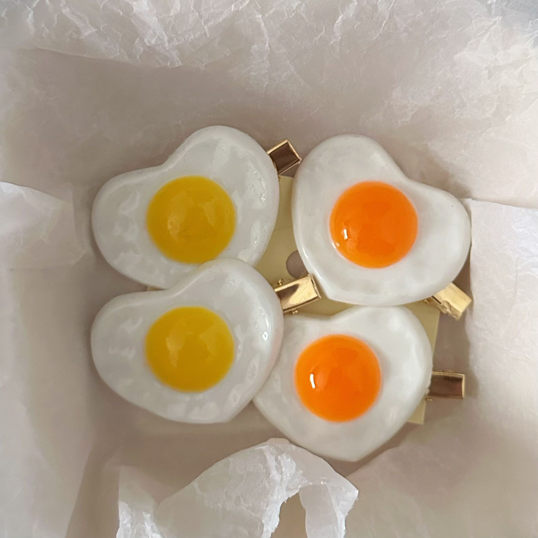 12g Weight Hair Clip Hair Accessories Type Women's Sweet Poached Egg Plastic Resin Hair Clip