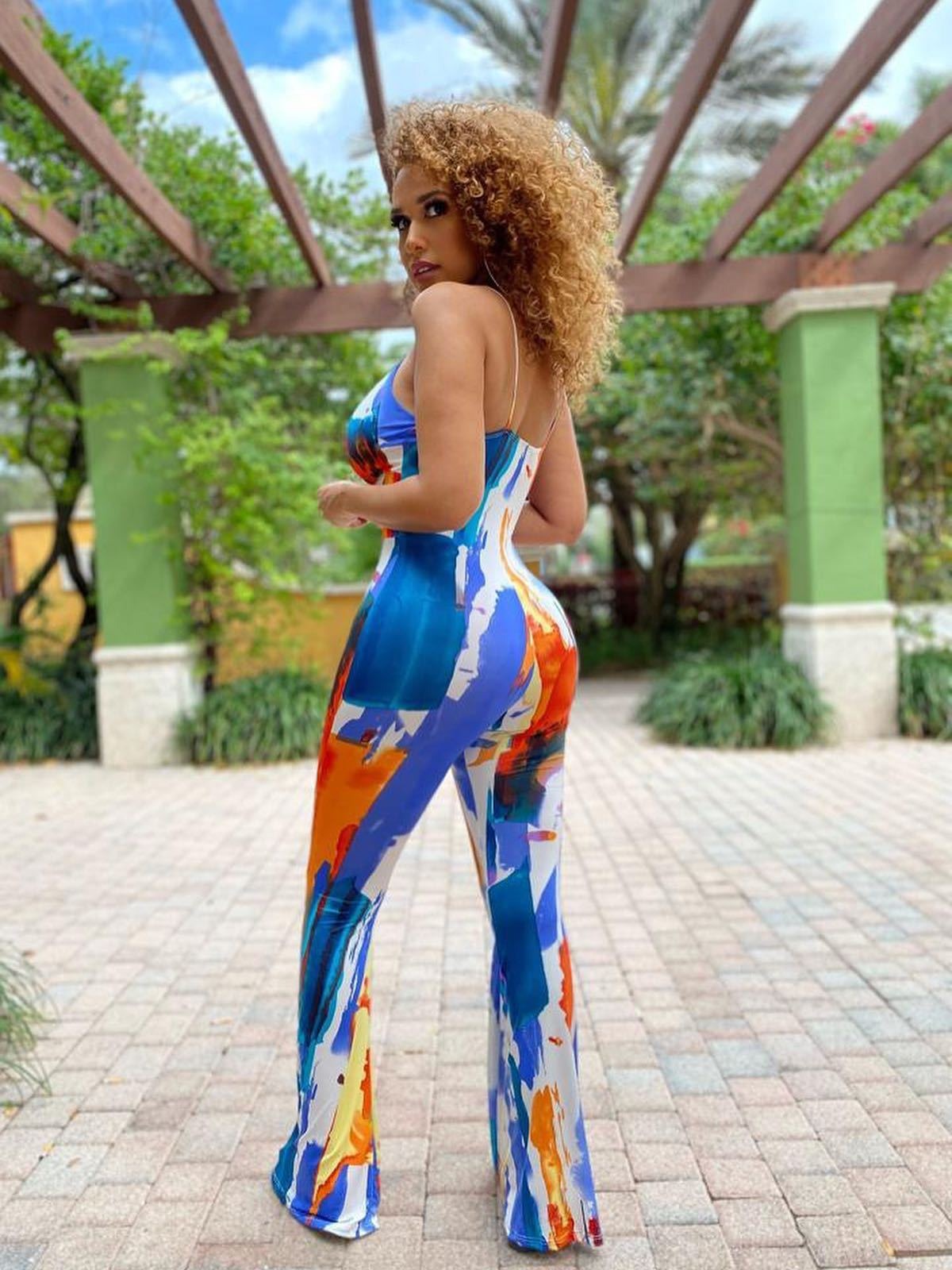 31199 ropa de mujer transfronteriza nueva ropa de mujer europea y americana Ropa de mujer de comercio exterior Amazon AliExpress Venta caliente tie-dye mono