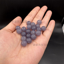 紫罗兰色南瓜珠玉石散珠 石英岩玉福瓜玉扣diy隔珠饰品珠子配件