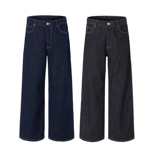 JIAMU red-ear tannins American high street baggy jeans neutral wide-leg jeans for men and women's loose straight leg