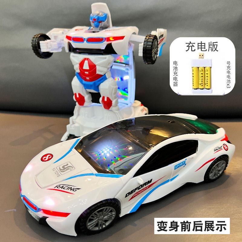 跨境儿童电动万向变形警车男孩玩具0-6岁宝益智声光汽车玩具批发|undefined