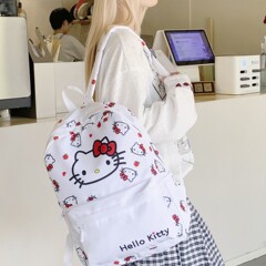 新しいサンリオ漫画かわいい中学生スクールバッグトレンディなファッションプリントバックパック学生大容量バックパック