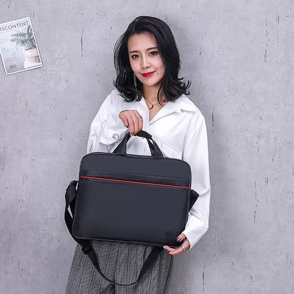 Factory wholesale business men's large capacity computer briefcase printed LOGO handbag large capacity computer bag