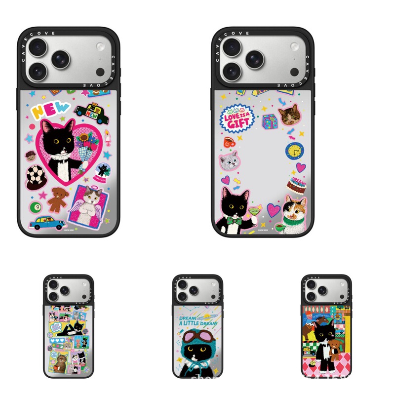 Illustrator Lin's Cute Cow Cat Magsafe Magnetic Case for Apple 17 Pro Max iPhone