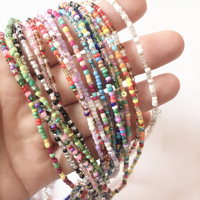 Geometric, Colorful, Ethnic Pattern Fashion Ethnic Style Geometric Colorful Ethnic Mixed Materials Seed Bead Beaded Necklaces Wholesale