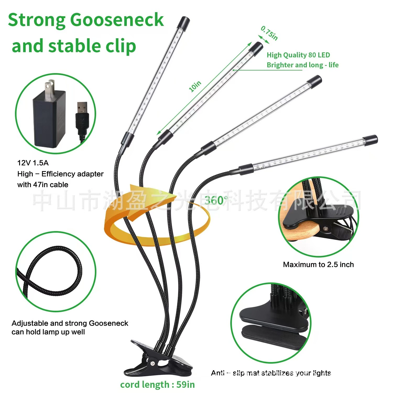 Амазонка светодиодный зажим растения растет лампа USB затемнение