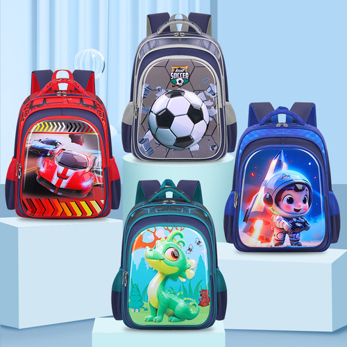 Children's School Bag, Primary School Student Backpack 3DEVA Hard Shell Single Bag Three-Piece Set with Wheels