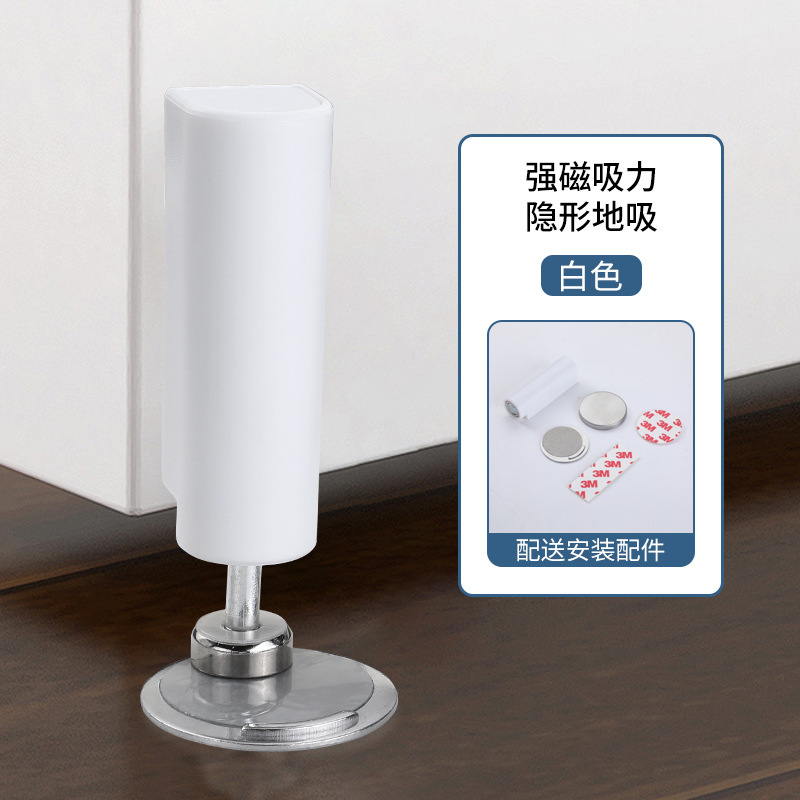 新しいパンチフリードアストッパー、強力な磁気目に見えない床吸収衝突防止ドアストッパー、バスルーム超薄型床吸収ドアストッパー固定ドア|undefined