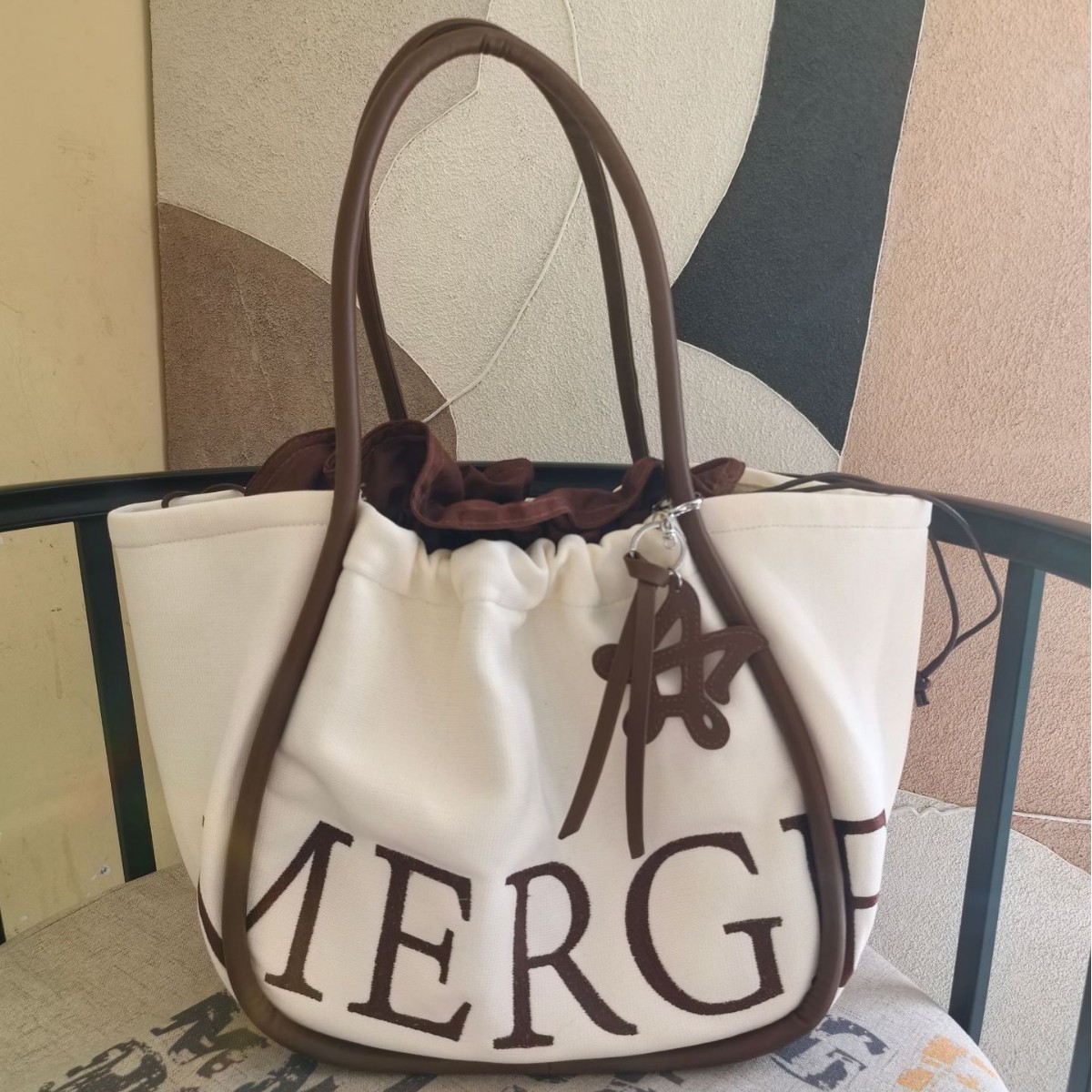 新款merge飞织大容量托特包2025泰国跨境时尚手提单肩女包购物袋