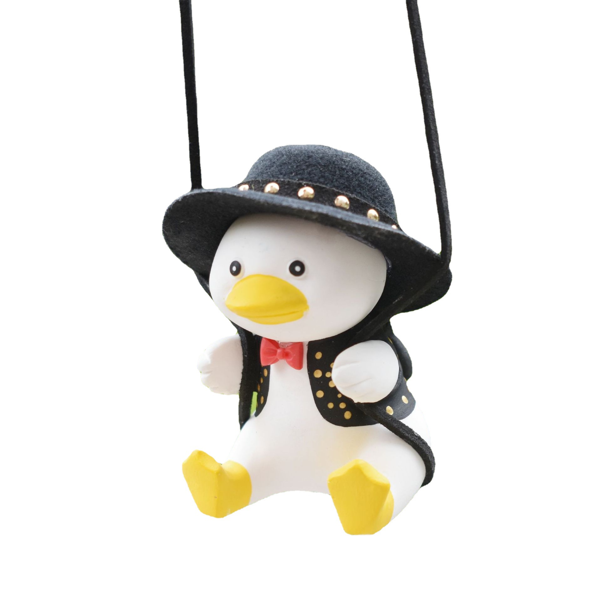 Derechos de autor transfronterizos nuevo colgante de coche columpio pato colgante de coche espejo retrovisor colgante decoración de coche juguete creativo