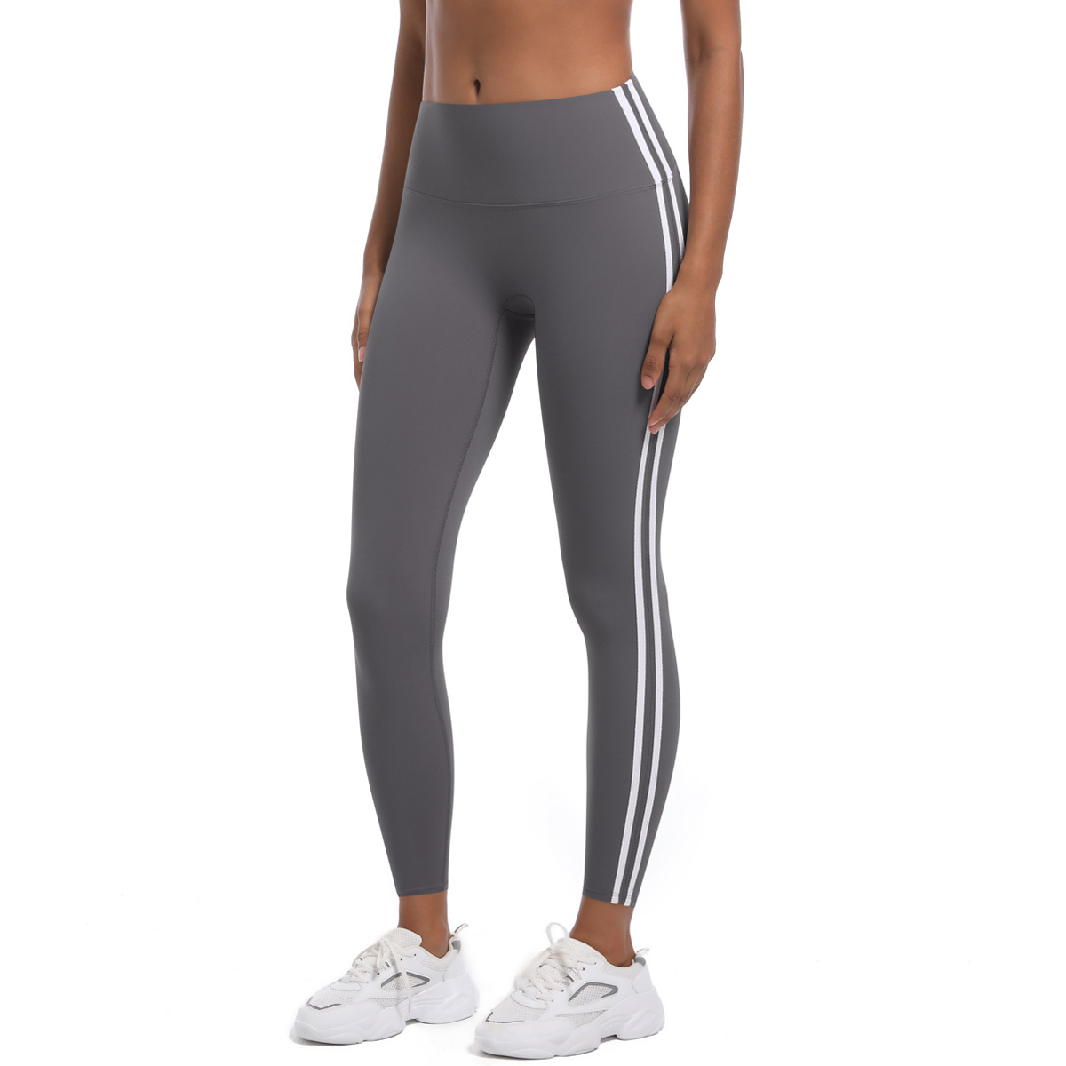 210g Weight Sleeveless Sleeve Length Nylon Fabric Type Short Top Length Leggings Pants Type Running, Sports Occasion Collarless Neckline Stripe Pattern Side Stripe Design Fitness, Sport Style Style Fitness Sport Style Stripe Nylon Collarless Side Stripe Active Bottoms Leggings 32