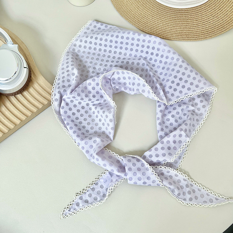 Turbante de verano pastoral turbante de flores de encaje turbante de seda de alta calidad con toallas de seda de triángulo al por mayor