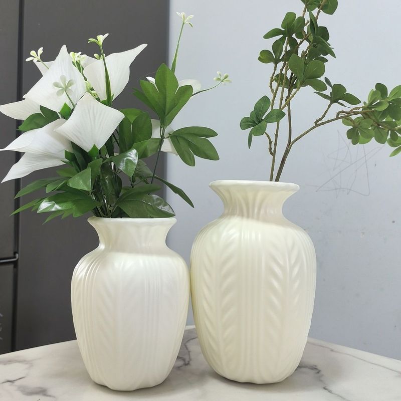 北欧塑料仿陶瓷花瓶摆件客厅家居装饰品样板房插花瓶摆设批发花器|undefined