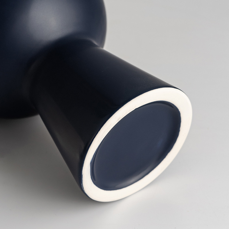 Jarrón de cerámica de estilo hogareño de venta caliente de porcelana de Amazon, jarrón blanco y negro, arreglo floral para la sala de estar, decoración del hogar