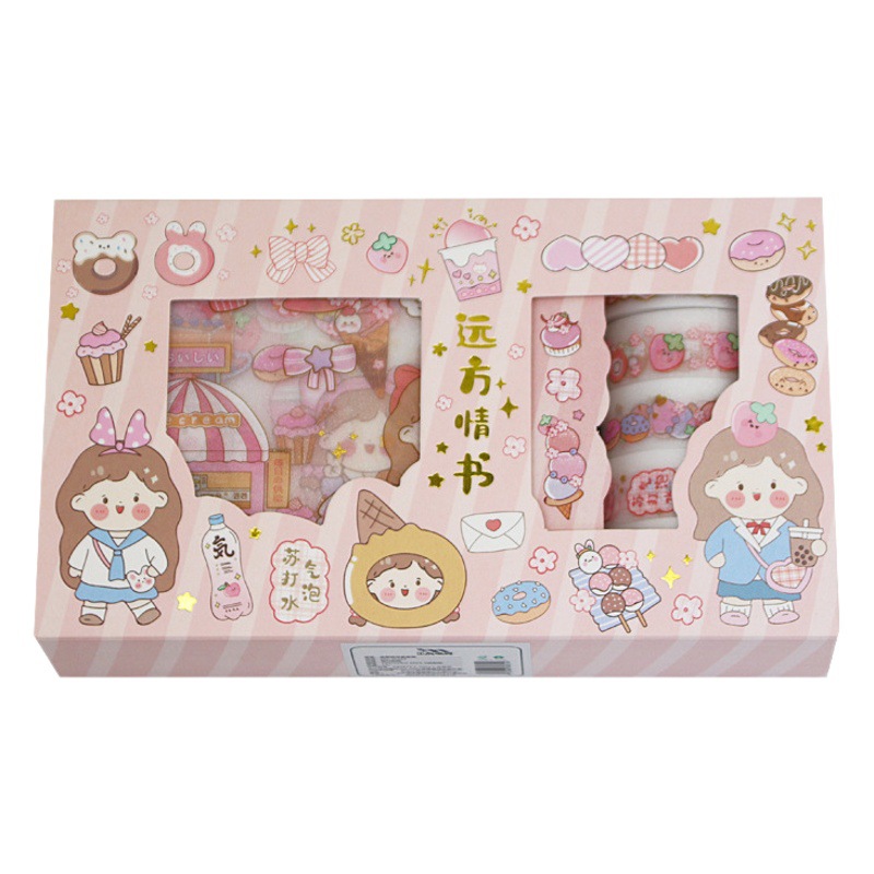 Cinta de papel washi y pegatinas diseño trigo juventud, kit de regalo – material creativo para diarios, venta al por mayor.