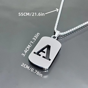 Personalized Electroplated Double-Layer Nameplate Necklace European and American Popular Stainless Steel Custom Necklace