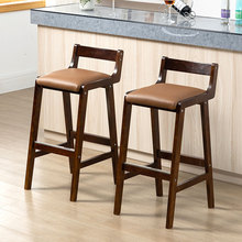 高脚凳家用椅子吧凳实木吧台椅轻奢酒吧桌椅现代简约高凳子吧椅