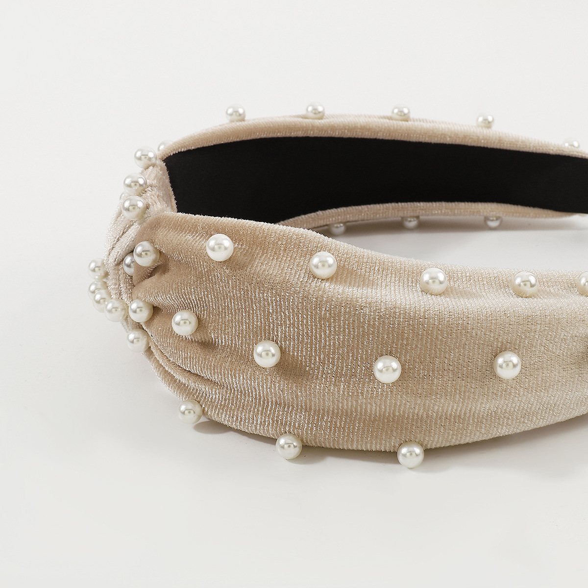 Mode-bogen-klopfen-stoff Hand Gefertigte Künstliche Perlen Haarband 1 Stück display picture 5