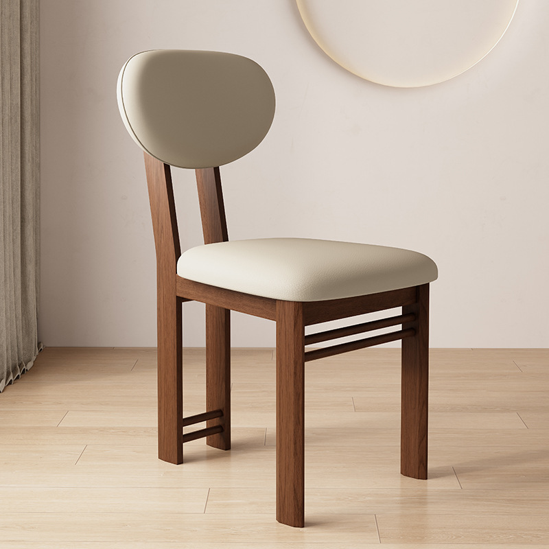 2025 nueva silla de comedor de madera sólida sala de estar doméstica hotel leche tienda de té silla de respaldo nórdica silla de maquillaje