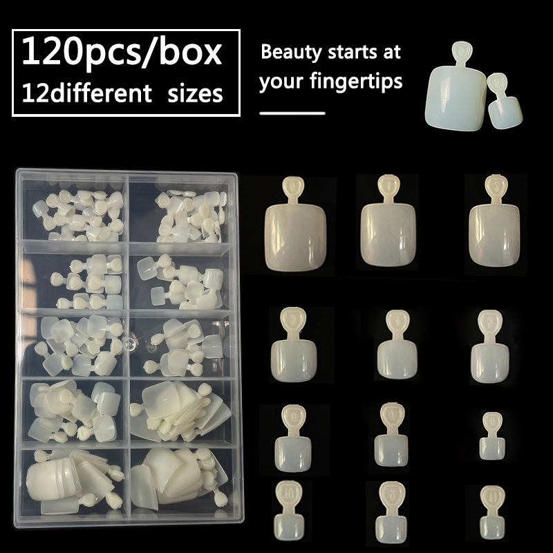 120 Pieces of Foot Nails Full Sticker Toenail Patch Boxes Wear Toenails nail 0-11 suit Natural Color 120 Pieces of Foot Nails Full Sticker Toenail Patch Boxes Wear Toenails nail 0-11 suit Natural Color