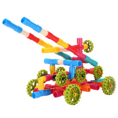 Water Pipe Building Blocks Assembly Insert Pipe Style Boy and Girl 2-3 Year Old Baby Children's Toy for Developing Intelligence Brain Power Multifunctional