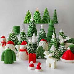美しいクリスマスツリーろうそくシリコン金型DIYクリスマス香薫ろうそく磨き具手作り装飾品置物