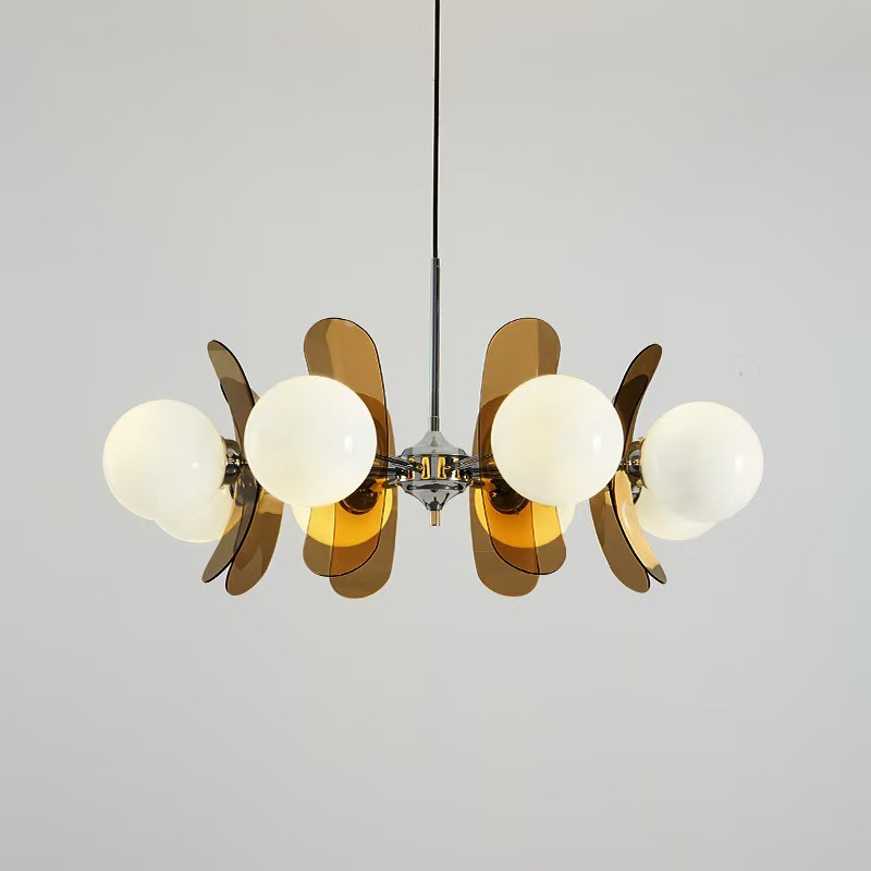 Designer Simple Antique Color Acrylic Bean Restaurant Living Room Bedroom Tea Room Creative Full Spectrum Chandelier