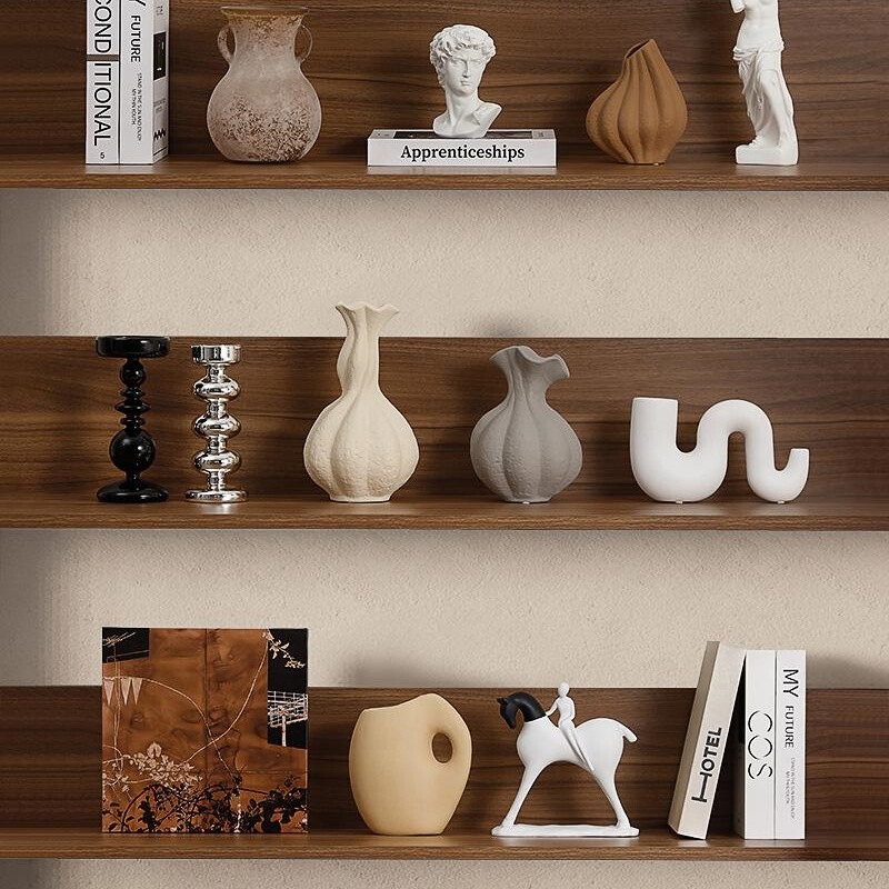 Modern Earth-Tone Art Soft Decoration Ornaments Light Luxury Home Living Room Tv Wine Cabinet Furnishings