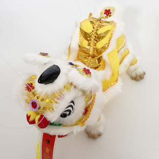 Foshan Lion Dance Puppet Pull String Wedding Lion Awakening Small Lion Ornament Children's Doll Lion Boy Prop