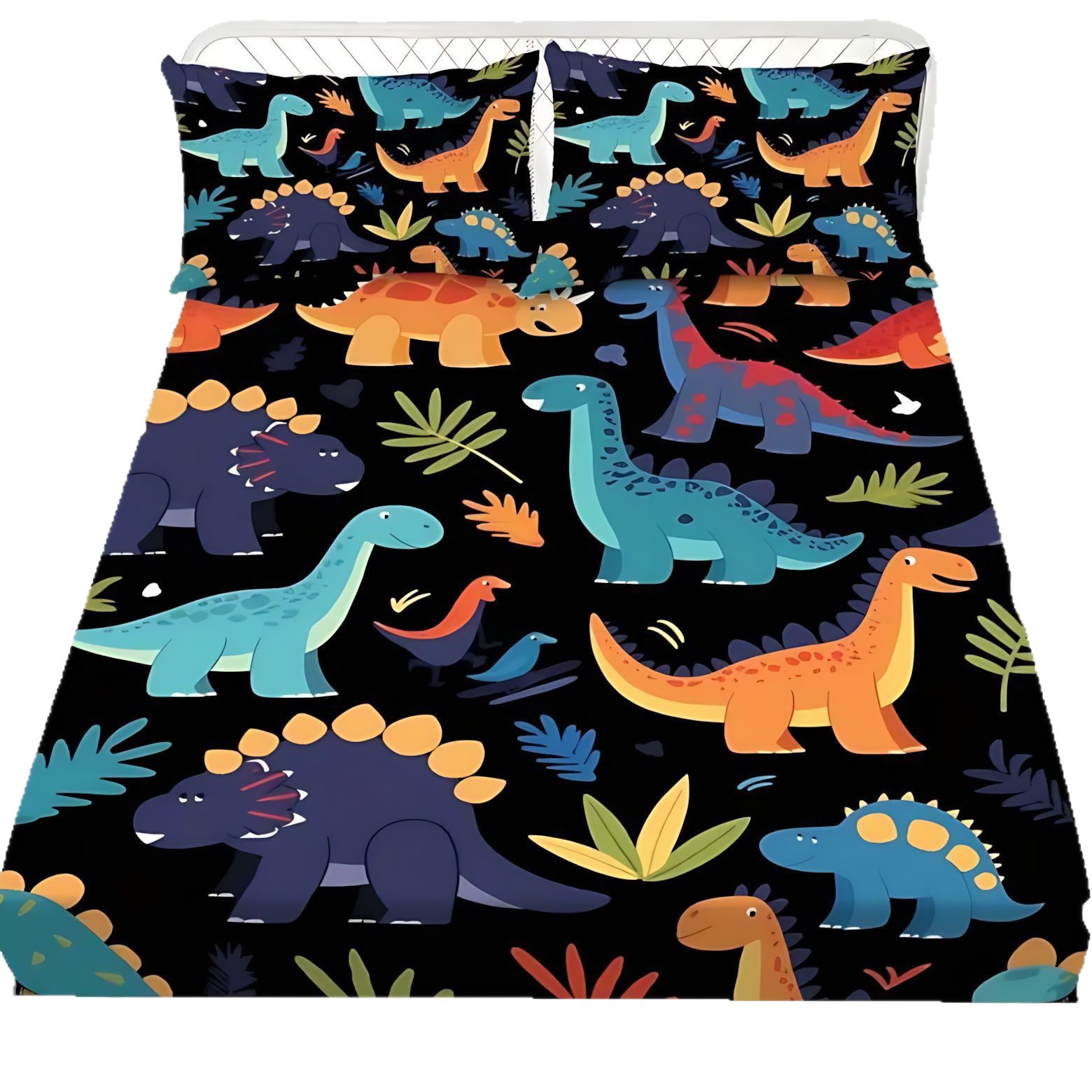 Temas de dibujos animados TEMU / JIT pequeños dinosaurios patrón de visita a casa transfronteriza de alta definición impresión digital kit de cama笠