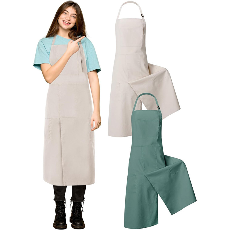 Amazon neck kitchen apron canvas adjustable split men's and women's home restaurant cross-border factory custom wholesale