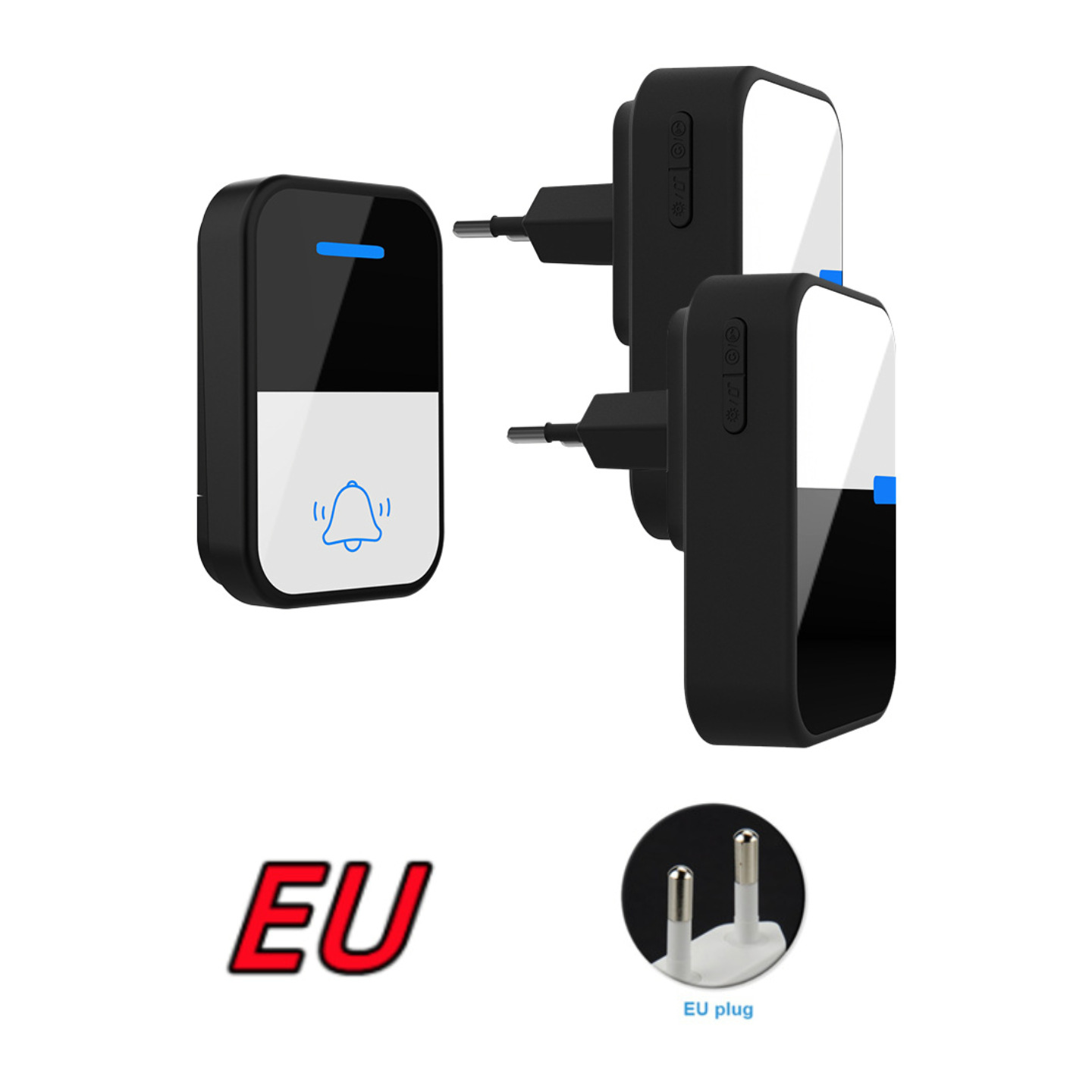 [Battery] remota pared penetrable inalámbrica timbre electrónico de cuatro niveles de alto volumen de llamada recordador CR2032