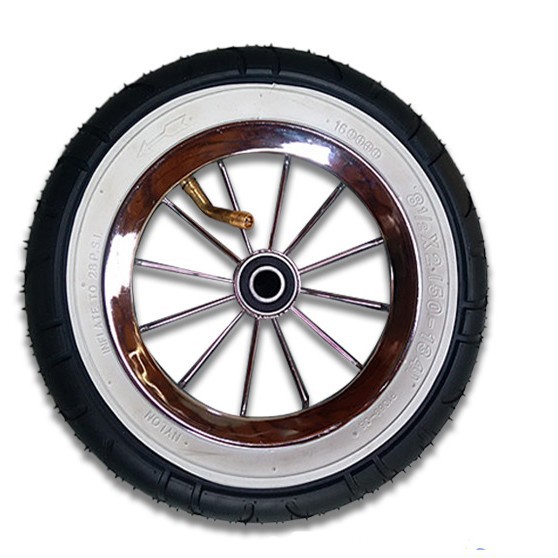 源头厂家销售8.5x2.125白边儿童车轮子 橡胶充气轮 辐条钢圈轮