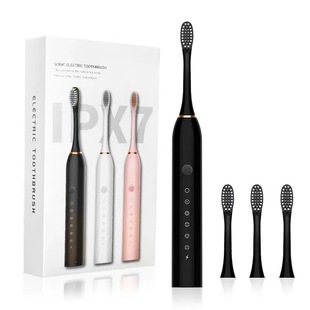 Cross-Border Popular Soft-Bristle Electric Toothbrush Couple Model Adult Model Rechargeable Soft-Bristle Brush Head Factory Ready Stock Wholesale