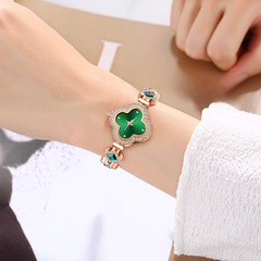 四葉草手錶女士鑲鑽手鍊手錶女款輕奢小眾高級感時尚氣質女士腕錶