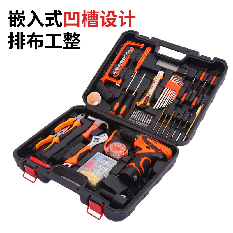 Suministro directo de fábrica herramientas de hardware doméstico traje carpintería electricista herramientas de decoración manual herramientas de litio taladro eléctrico conjunto de herramientas eléctricas