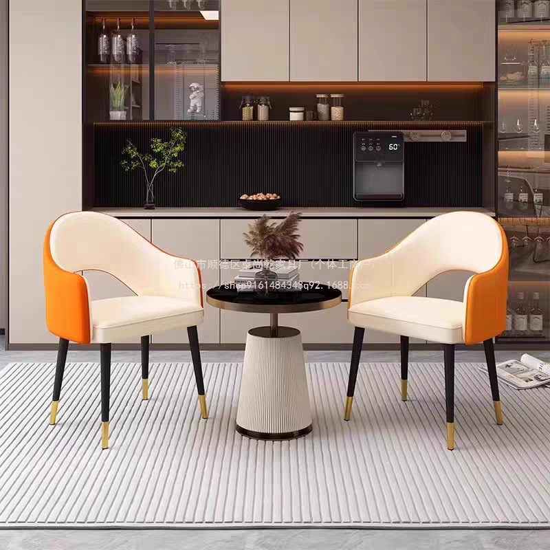 Modern Minimalist Guest Room Internet-Famous Chair Hotel Soft Cushion Negotiation Chair Light Luxury Dining Chair