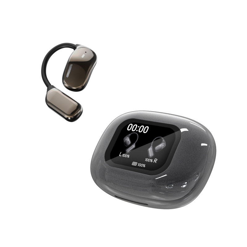 プライベートモデル爆型AIオープンLEDディスプレイ耳掛けOWS bluetoothイヤホンJM16無線ノイズ除去運動|undefined