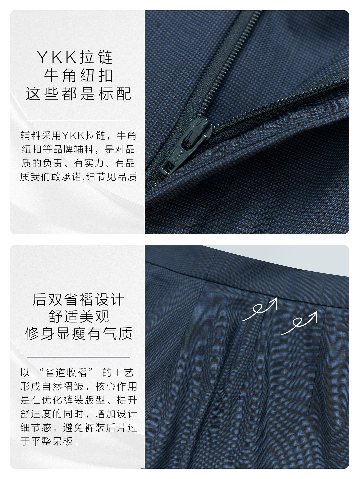 Pantalones de lana de alta sensación, pantalones de trajes de mujer, pantalones de trabajo, pantalones ocultas, pantalones casuales azules, herramientas de viaje