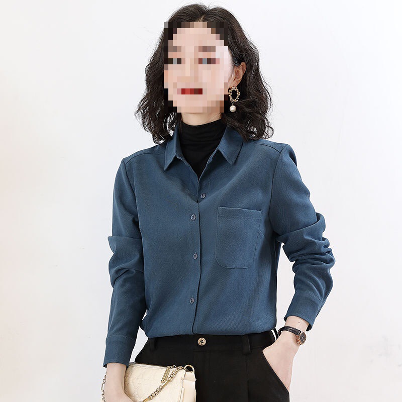 Brushed Shirt Women's Autumn and Winter New Retro Design Niche Inner Top Layered Corduroy Shirt