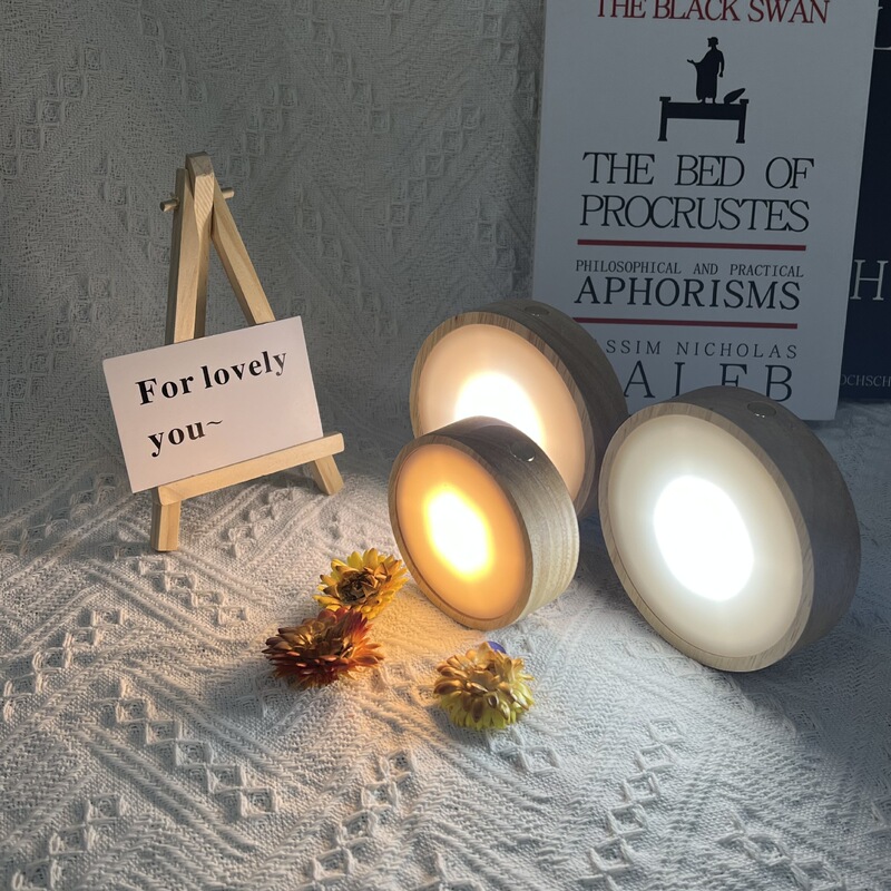 Diffusion Version DIY Resin Luminous Customized Small Wine Bottle Night Light Led Lamp Holder Desktop Ornament Round Luminous Solid Wood Bottom