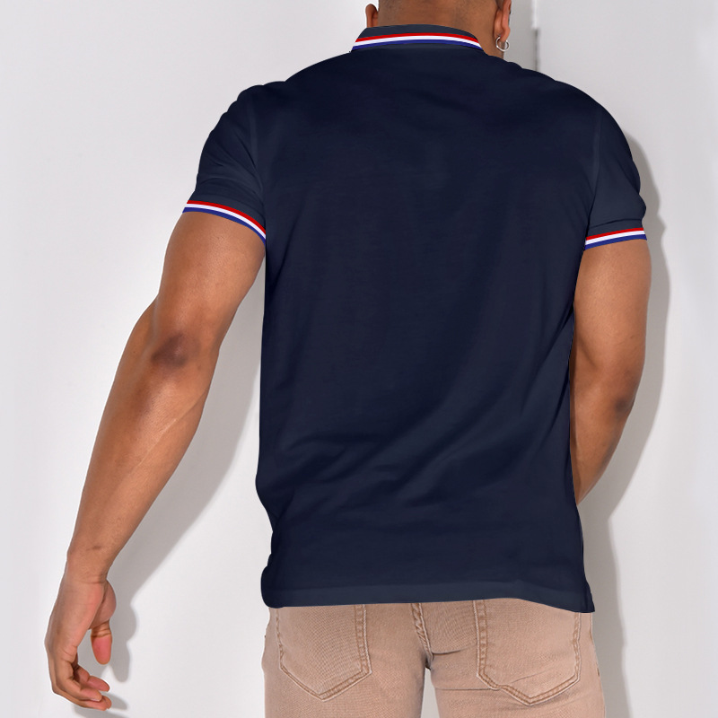 Men's Polo Shirt Solid Colour Lapel Top Business Casual Style_voghion.com