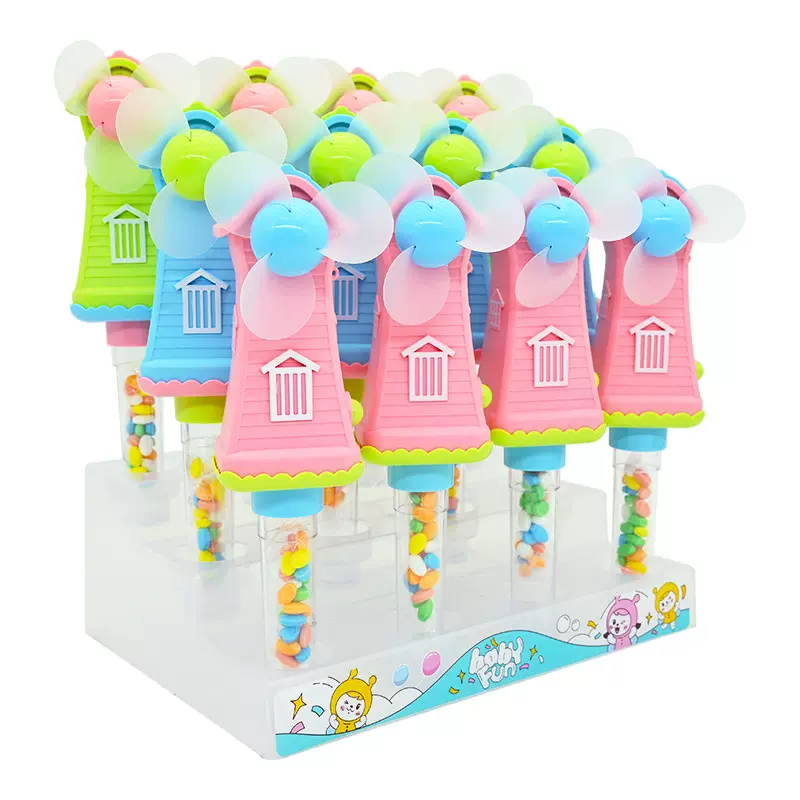 卡通电动风车屋风扇糖果玩具儿童休闲零食玩具糖硬糖公园摆摊批发