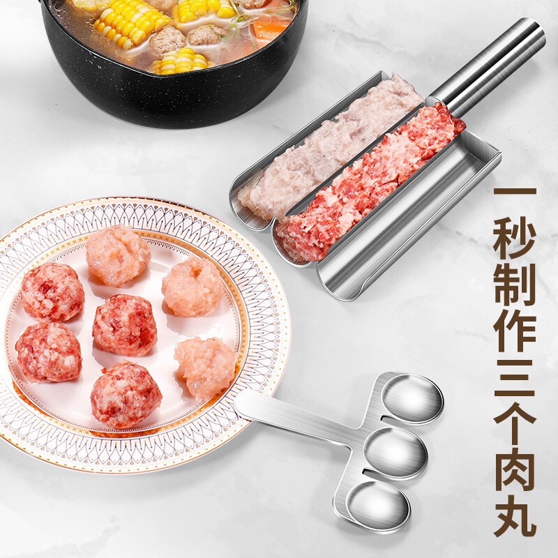 厚さ304ステンレス肉丸製作器家庭用魚丸海老滑金型多目的肉餡団子工具|undefined