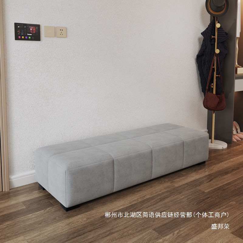 Fábrica directa de vestuario cambiador de zapatos taburete cama frente al banco de descanso italiano cama de dormitorio almacenamiento taburete cola de cama