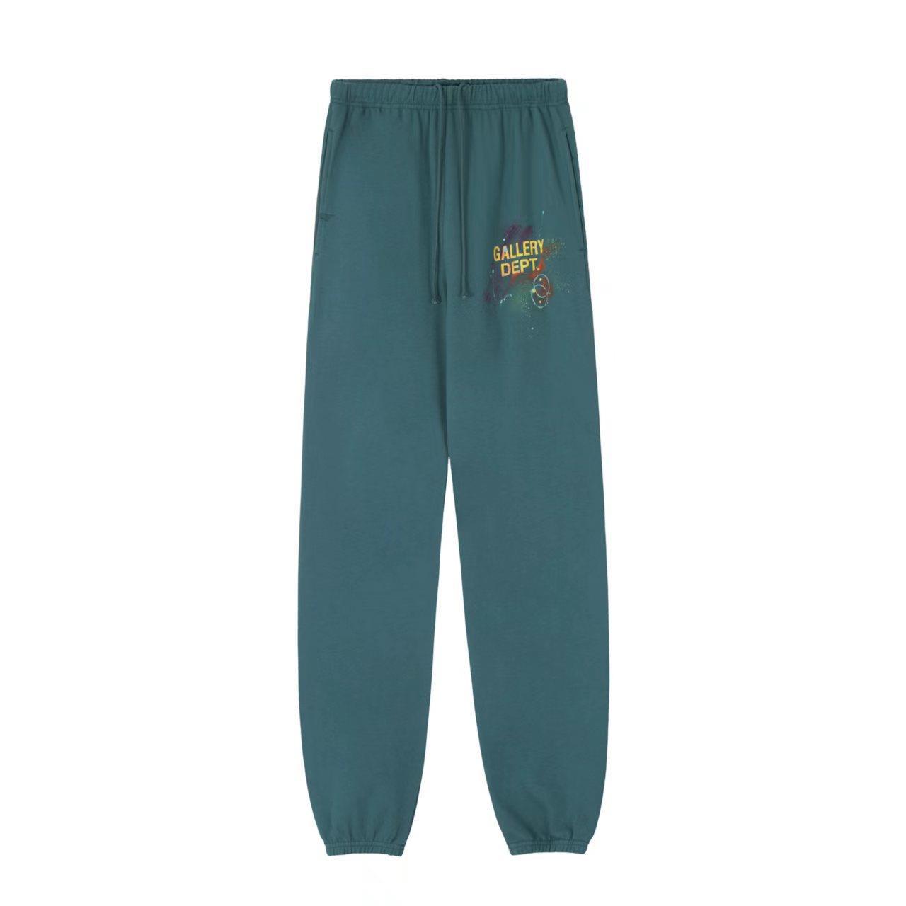 Galería Dept lavado de tinta de salpicaduras de otoño e invierno pantalones forrados de lana de calle alta pantalones de chándal gruesos atados al tobillo Pantalones deportivos hombres